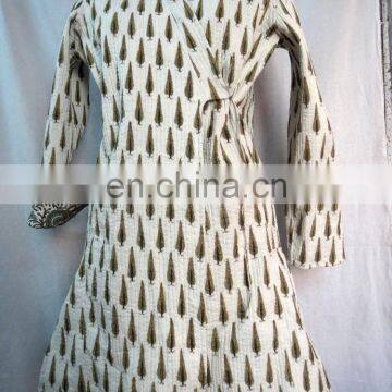 Cotton Quilted Reversible Handmade Block Printed Women Kantha Jacket New Collection Wholesaler