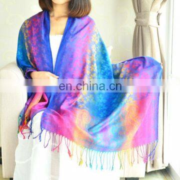 New Minority Style Nepal Cotton and Linen Colorful Hijab Manufacturer Direct Rainbow Pashmina Scarf photo-6