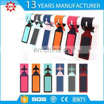 Real factory manufacture leather tag airplane shaped luggage tag