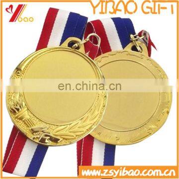 High quality supplier custom 3D/soft enamel/embossed logo gold awards medal with ribbon for souvenir gift