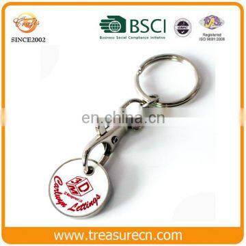 OEM/ODM custom trolley coin a shape holder keychain with key rings