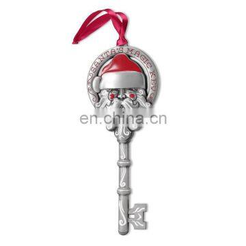 metal enamel SANTA'S MAGIC KEY christmas ornaments,high quality key chrismas charm