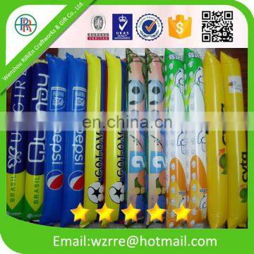 Custom Printed inflatable balloon cheering stick with custom logo,Inflatable hand clapper stick , sport balloon cheering stick