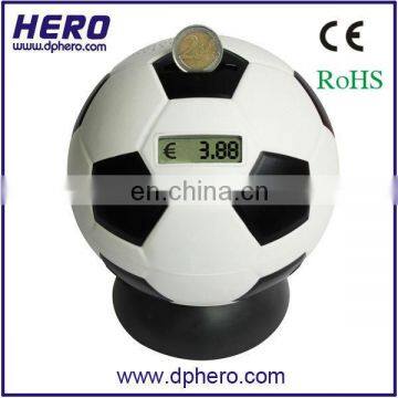 Football shape globe money box coin bank