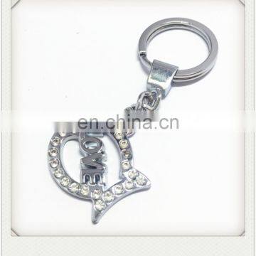 Fashion rhinestone animal metal keychain