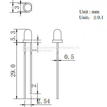 3mm In-line Infrared Emission Tube 850nm/940nm photo-2
