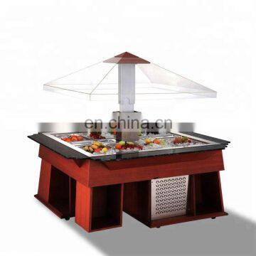 OEM Service Salad Bar 2 Doors Fruit Table Top Display Refrigerator For Fruits And Vegetable