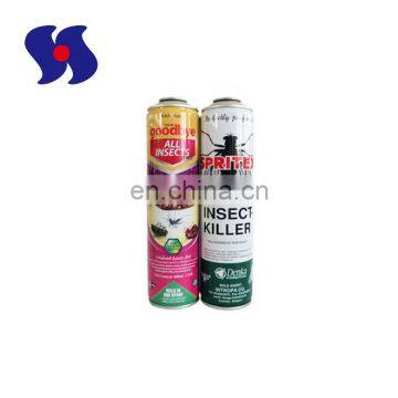 Aerosol Spay Insecticide Products Empty Tin Can With Metal Material