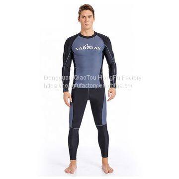 Custom logo print men's swimwear beachwear two piece long sleeve rash guard