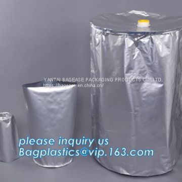 IBC foil Liner for bulk juice wine, Liquid packaging boxes storage carton ibc alunimium bag, Round Bottom Flexible Drum