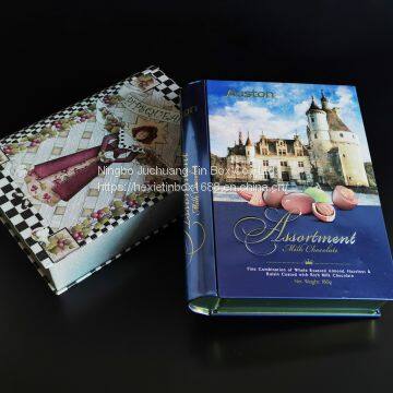 Book Shape Tin 0.2-0.23mm Tinplate Storage Box