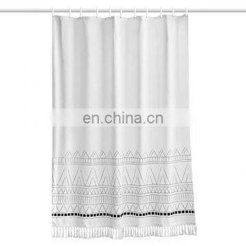 Boho Tassel Shower Curtain for Bathroom photo-2