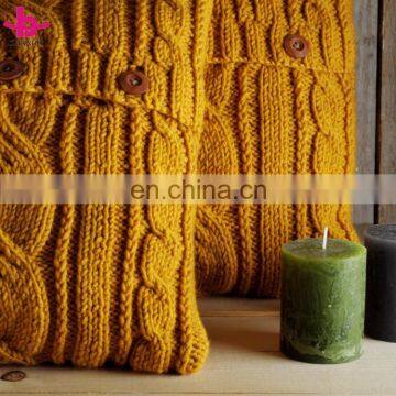 China Supplier Wholesale 100% Cotton/Acrylic Plain Dyed Throw Cable Knit Cushion Pillow Cover in Different Colors photo-4