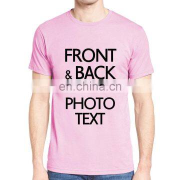 Wholesale Custom Printed Embroidery Logo Unisex Mens Womens Pink Plain Crew Neck T-shirts photo-2