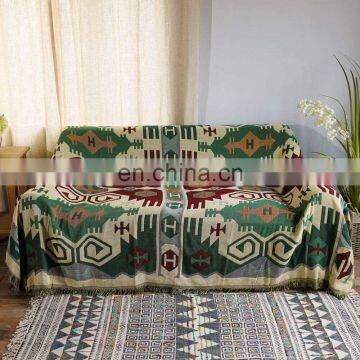 OLIVEHOME Decorative 100% Cotton Woven Throw Blanket Sofa Towel Cotton Warm Slipcover 130 x 180cm photo-4