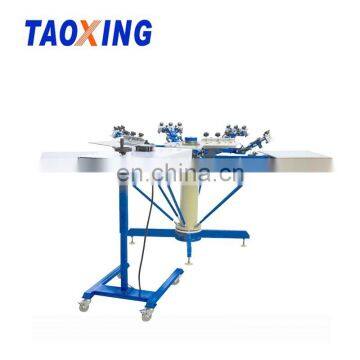 6 Color 6 Station Screen Printer With New Strong Base (Yellow&Blue Color)-BY-SY404,MANUAL SCREEN PRINTING PRES photo-4