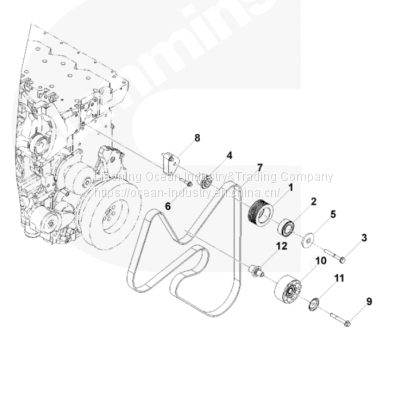 Idler Pulley for Cummins ISG ISF3.8 ISF2.8 ISBE ISDE.(3400884) photo-5