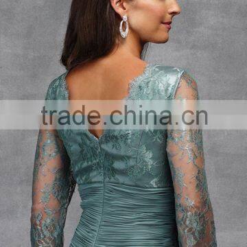 Elegant Mother of the Bride Dress With Beading and Appliques Three Quarter Sleeve High Quality Satin Mother of the Bride Dress