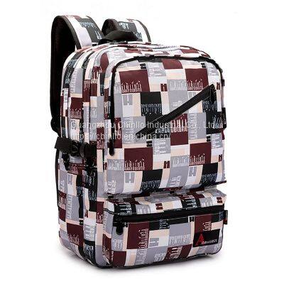 Newest Design Square Camouflage Backpack Popular Digital Printing Bag Sturdy Pocket Outdoor Waterproof Backpack CLG18-1197