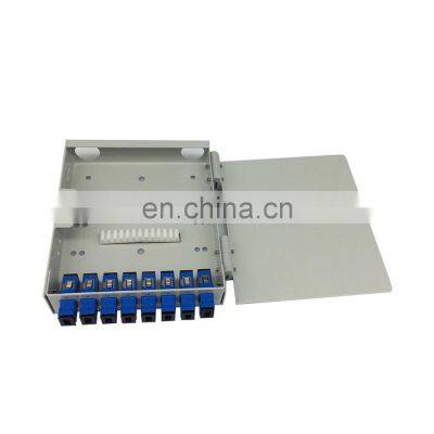 MT-1021 Wall mount type 4 8 port Indoor metal fiber optical LC SC ST SC adaptor pigtail FTTH distribution box distribution box