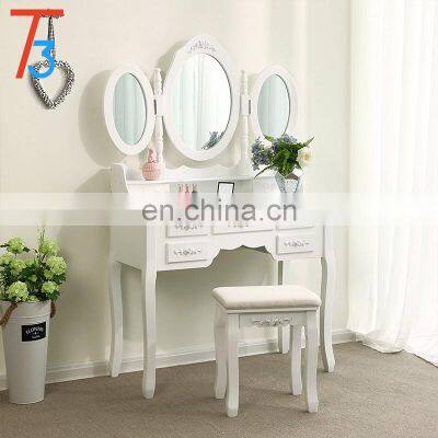 Modern Bedroom Customized Size Makeup Wooden Luxury Dresser Table photo-5