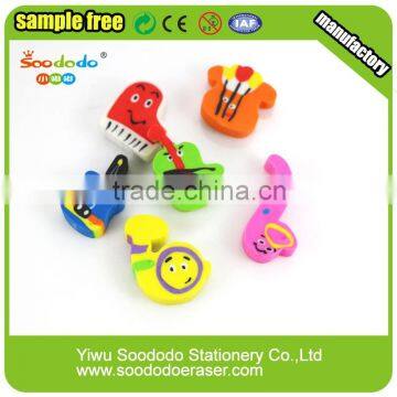 Novelty School 2D Extruded Music Shaped Flat Eraser Set