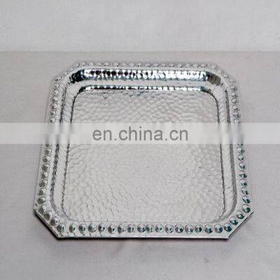 square shape metal serving tray for sale