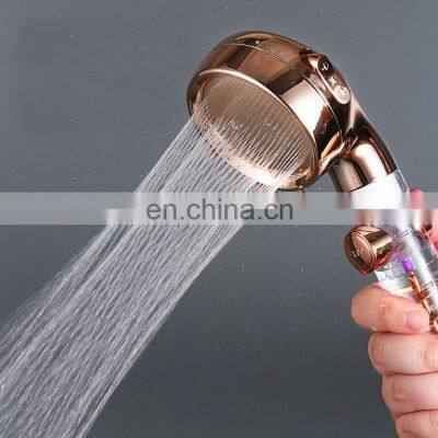 Handheld High Pressure Turbo Fan Shower Head Stop Button Filter Hand Shower with Turbocharged Blades