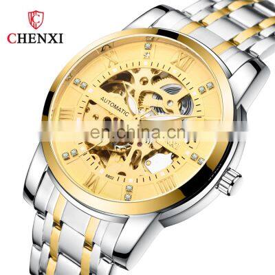 CHENXI Men Watches Automatic Mechanical Watch Tourbillon Sport Clock Full Steel Waterproof Business Wristwatch Relojes Hombre