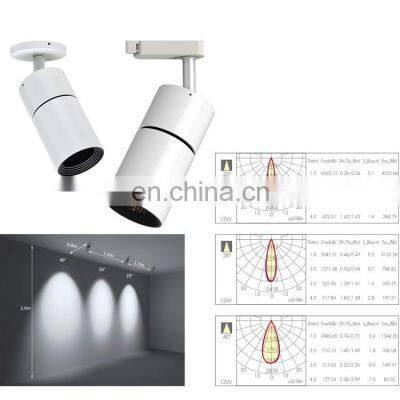 Aluminum Housing Modern Adjustable Beam Ceiling Spot Cob 12 W Led Track Light photo-5