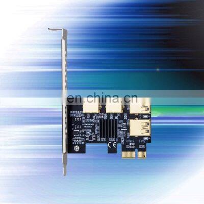 4 Port Usb3.0 Riser Card Gold Pci-e 1 To 4 Pci Express 16x Slot External Adapter Pcie Port Multiplier Card