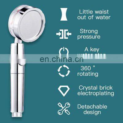 New 2022 High Pressure Water Spray ABS Showerhead Spinning Fan Hand Shower Head With Small Turbo Fan photo-5