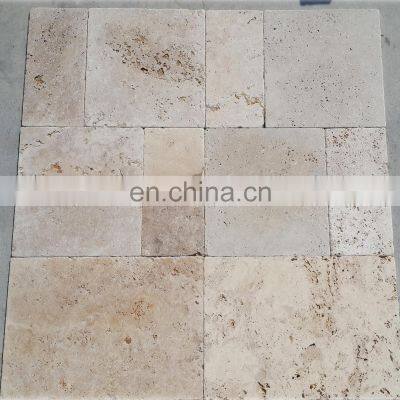 Premium Wholesale Cheapest Price Antique Travertine Tumbled Tile Pattern Set Made in Turkey CEM-FPT