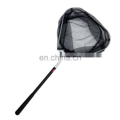 JOHNCOO 148CM Telescopic Folded Hand 5 Sections Stainless Steel Landing Nylon Fishing Net