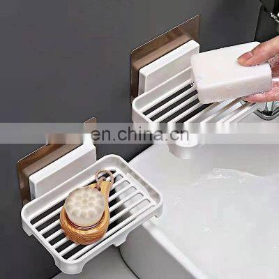 Wall Mounted Soap Dishes Box Bathroom Shower Soap Holder Toiletries Organizer Kitchen Storage Rack Bathroom Supplies