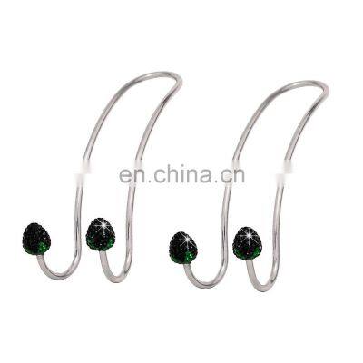 2pcs Stainless Steel Car Hanger For Bags Universal Seat Headrest Rhinestones Auto Hooks Car Hangers Bling Interior