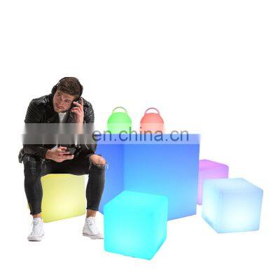 2022 New Wholesale led bar furniture sets party cube chair living room furniture led cube chair table led