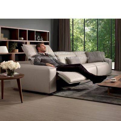 New Italian Minimalist Leather Coffee Table Sofa Combination Living Room Electric Smart Home Theater Audio-Visual Room Sofa photo-4