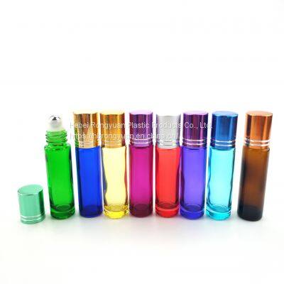 Wholesale 10 ml Mini Clear Essential Oil Stainless Steel Roller Bottle Perfume Roll On Glass Roller Bottle Packaging Low MOQ