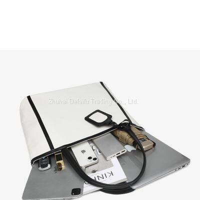 Portable Soft PU Tote Bag Female Large Capacity Shoulder Handbag photo-5