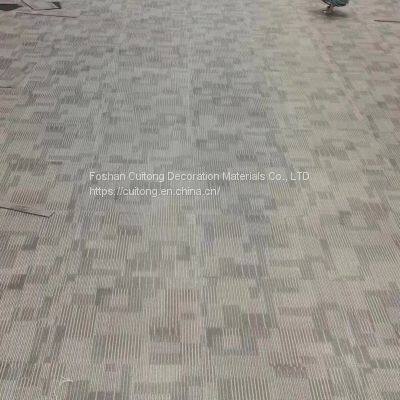 Carpet Pattern PVC Floor Tile Guangdong Factory Wholesale SPC Floor 4mm Plastic Floor Block Vinyl Base Brick