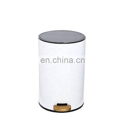 Stainless Steel Bin Garbag Garbage Sorting Commercial 10L Kitchen Container Sanitary Round Trash Can