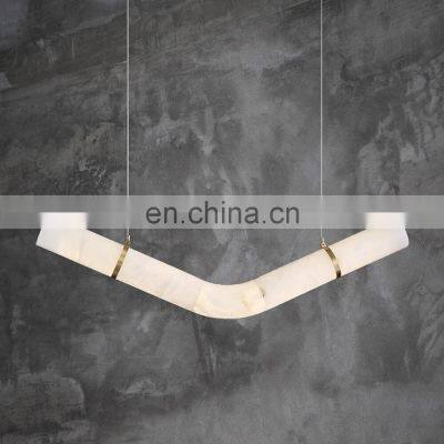 Home decor luxury pendant light hotel bedroom led hanging lamp kitchen modern alabaster chandelier