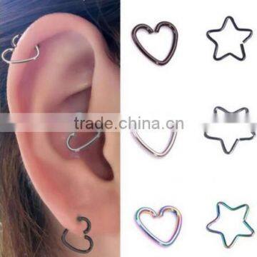 316l surgical stainless steel body piercing jewelry earring studs star heart styles cheap price