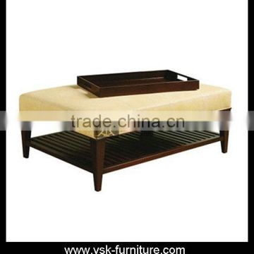 OT-013 Good Quality PU Leather Upholstered Bed Stool With Interlayer