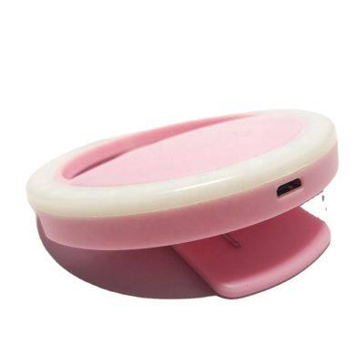 Wholesale 4 Colors USB Selfie Fill Light Girl Make Up Light LED Rechargeable Ring Light  For Cell Phone