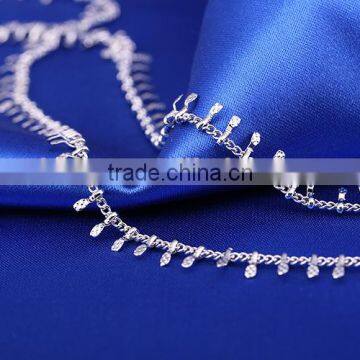Latest Jewelry Product Designs 2015 Rhodium Plated Curb Chain Korean Pendant Necklace photo-5