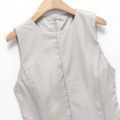 M Style European and American Temperament Elegant Versatile Simple Wide Swing Medium Length Sleeveless Dress Umbrella Swing Long Skirt photo-4