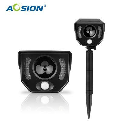 Aosion ODM/OEM Outdoor Garden Pond Yard Rotatable Solar Ultrasonic + Flashing Cat Dog Fox Bird Possum Animal Repeller