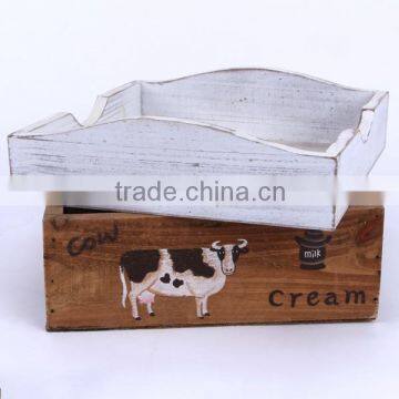 decorative handmade wooden Tray milk storage box